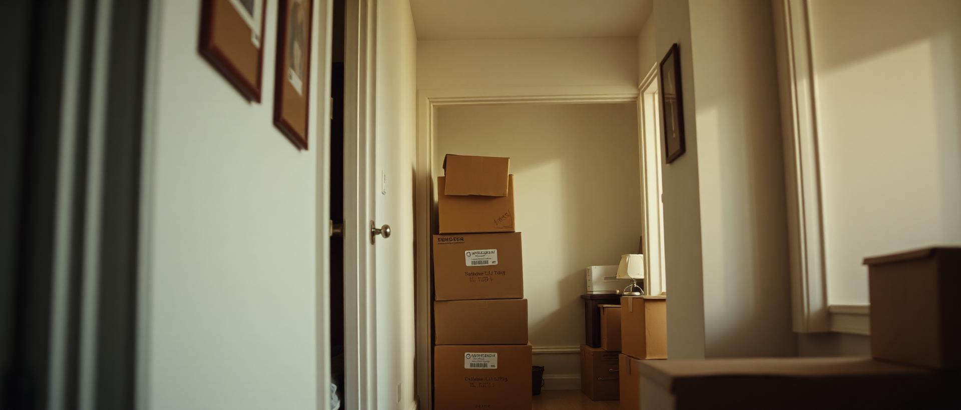 A tenant unlocking the front door of a new home