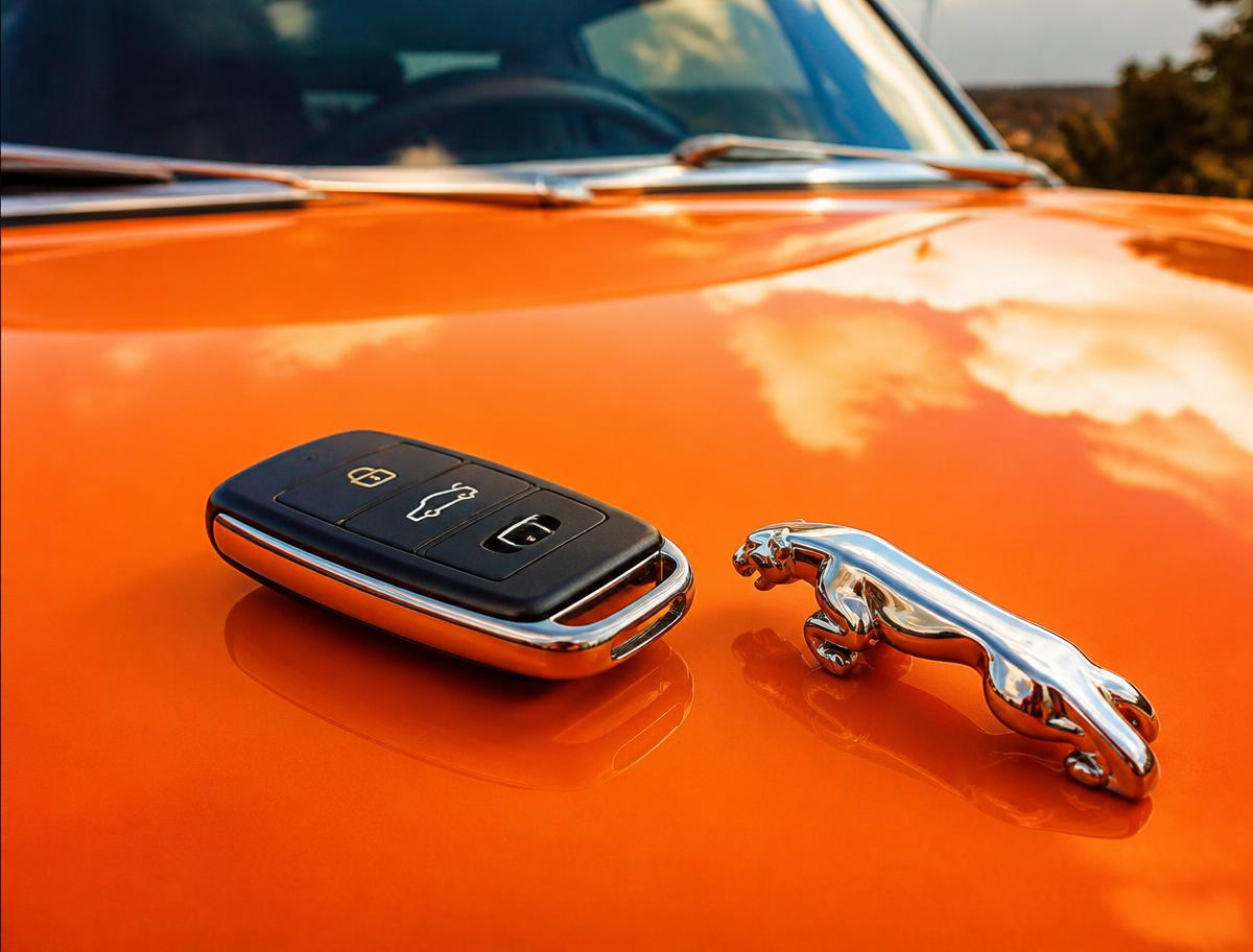 Close-up of car keys passing between two hands in sunlight